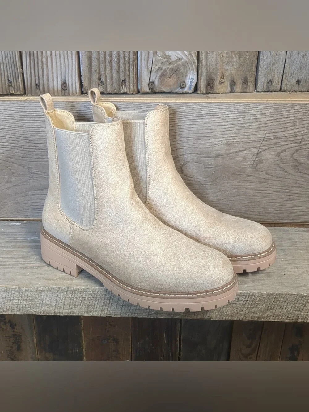 Vodvob Chelsea Boots Fashion Slip On Booties Women's Size 10